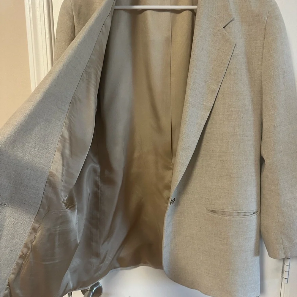L.L. Bean Vintage Classic Creamy Beige Blazer! 14R made in USA! 🇺🇸 RARE FIND!